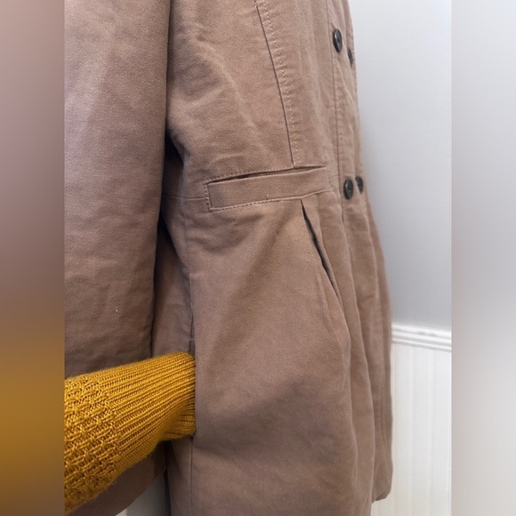 MNG by Mango Women’s L Brown Double-Breasted Military Trench Coat Jacket Chic - Picture 5 of 11